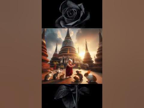Cute monk rid rabbits - YouTube