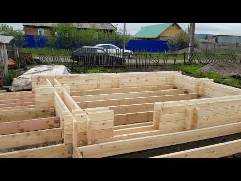 Поднимаем стены. Двойной брус. Дом Базель г.Мелеуз. Baumhaus
