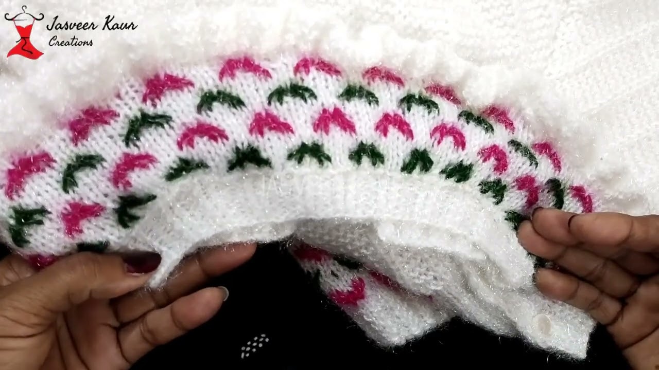 Double colour knitting design | Multicolour Knitting pattern | Baby Cardigan