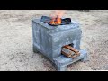 Creative Life Hack with Cement  - How to make wood stove at home