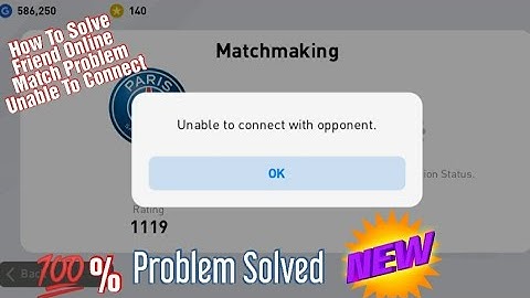 How To Fix The Problem "UNABLE TO CONNECT " With Opponent | Pes Online Match Problem 😱