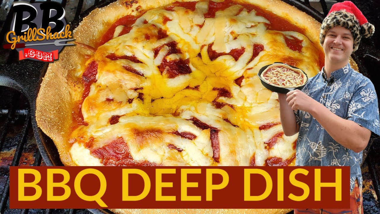 I BBQ Deep Dish Pizza on my Traeger Pellet Grill Simple HowTo for