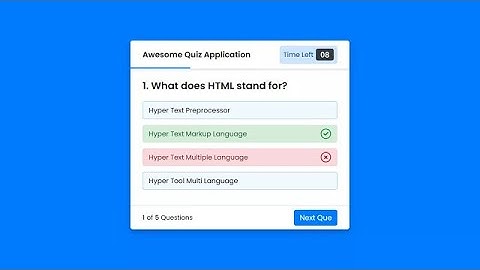 Create a Quiz App with Timer using HTML CSS & JavaScript