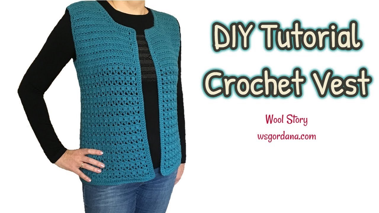 Crochet vest for women tutorial video