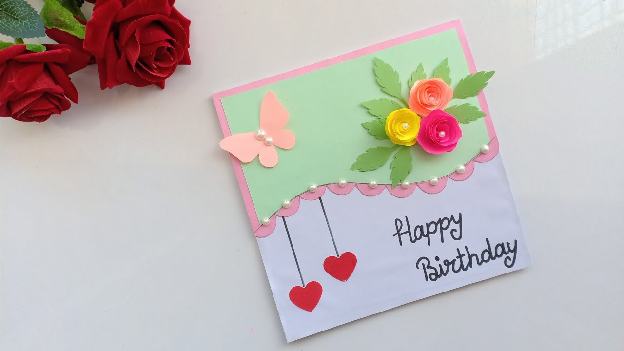 Beautiful Handmade Birthday card//Birthday card idea. 