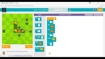 Code.org: Course 1 - Stage 7: Bee Sequence