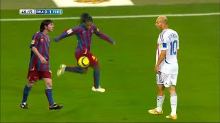 The Day Ronaldinho \& Lionel Messi Showing their class vs  Zinedine Zidane