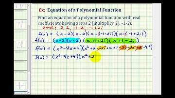 Ex 2 Find a Degree 4 Polynomial Function Given Integer and Complex Zeros