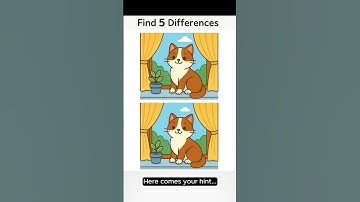 Can You Find All 5 Differences in This Cute Cat Scene? 🐱☁️