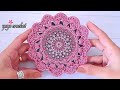 كروشية اطار لتزيين كوستر خشب أو قاعدة خشبيه .. خطوة بخطوة - Amazing crochet