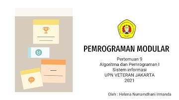 Pert9 - Algoritma dan Pemrograman I - Pemrograman Modular