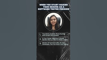 When you Start Making Your Resume as a Software Tester Fresher | STAD Solution