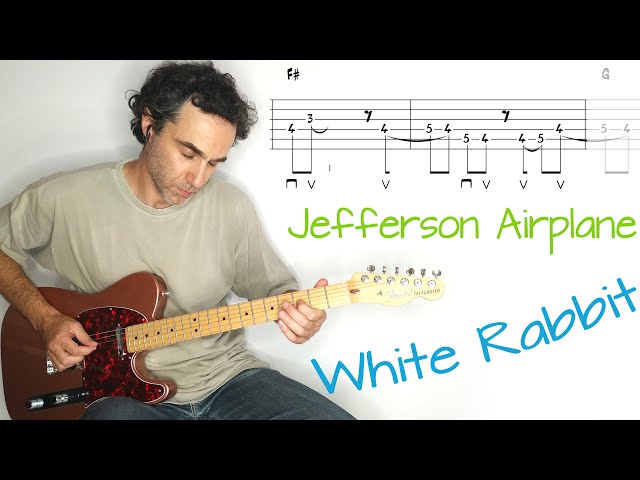 Jefferson Airplane - White Rabbit - Guitar lesson / tutorial / cover with tab class=