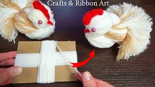 Easy Сhicken Making Idea with Yarn - DIY Crafts - How to Make Yarn Chicken at Home - DIY Woolen Doll