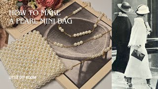 Beaded pearl mini bag DIY | 비즈 진주 미니백 만들기