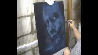 Atelier Meijer - Airbrush of another Heath Ledger Joker T-shirt