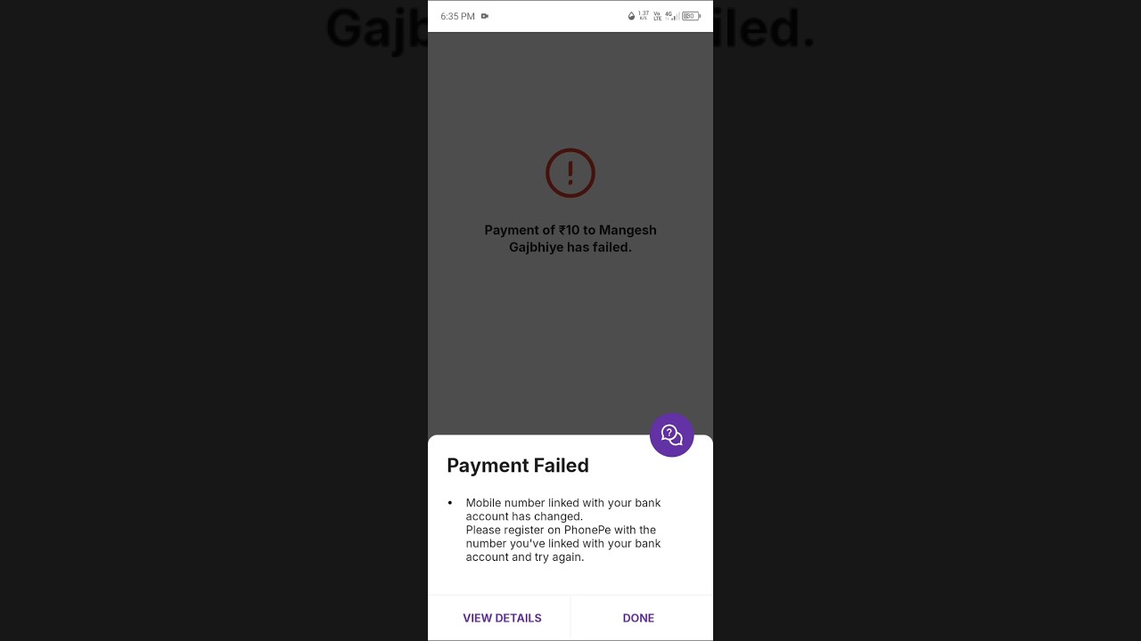 phone pay payment failed problem solve 