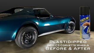 Plasti-Dipped OEM C3 Corvette Wheels