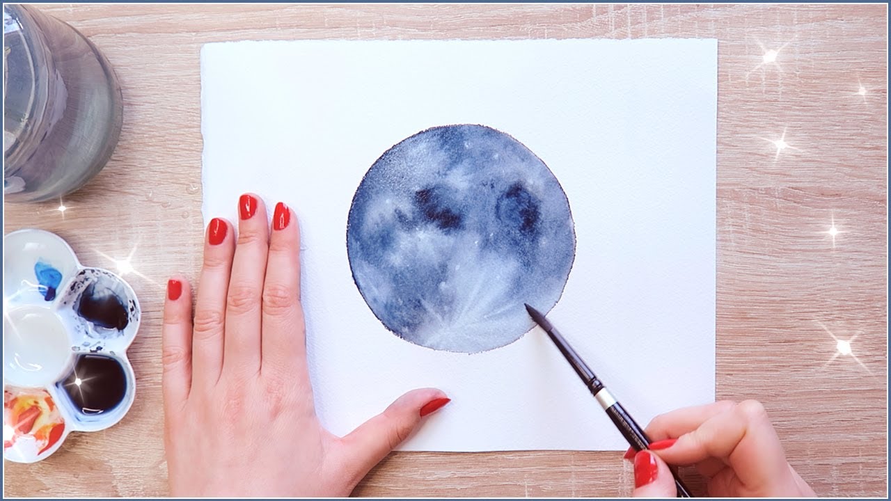 Paint With Me The Moon With Watercolors | How To Deal With Perfectionism As An Artist - Youtube