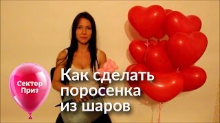 Как сделать поросенка из шаров