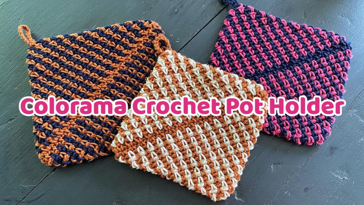How to Crochet a Double Thick Magic Pot Holder using the Moss Stitch - Week  4 Crochet-along 