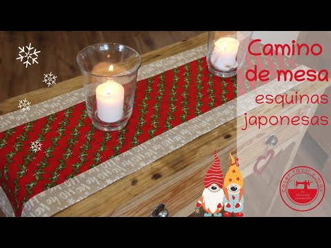 Camino de mesa con dobladillo japonés