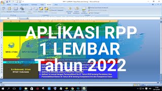 Aplikasi Membuat RPP 1 Lembar Tahun 2022