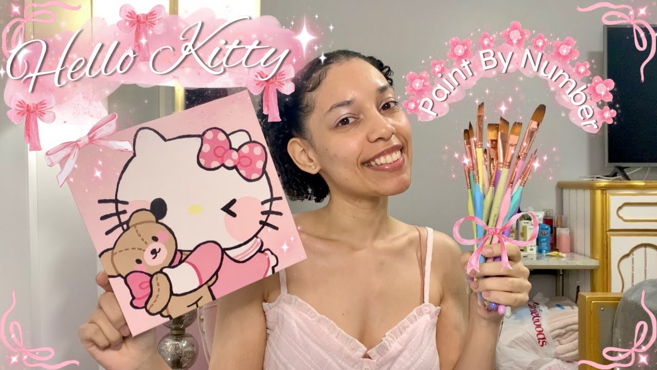 Hello Kitty Paint By Number 🎀 🧸✨ + Art Supplies Haul