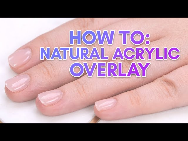 Natural, short acrylic overlay. Nude polish. | Overlay nails, Gel overlay  nails, Work nails