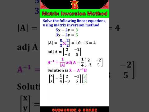 Matrix Inversion Method - YouTube
