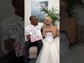 Bride stretches out face shorts