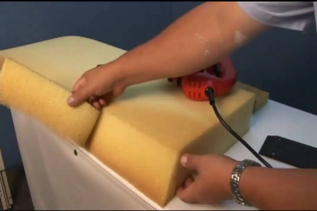 Cutting Foam with an Electric Kitchen Knife 