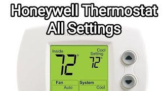 Honeywell Thermostat All Settings