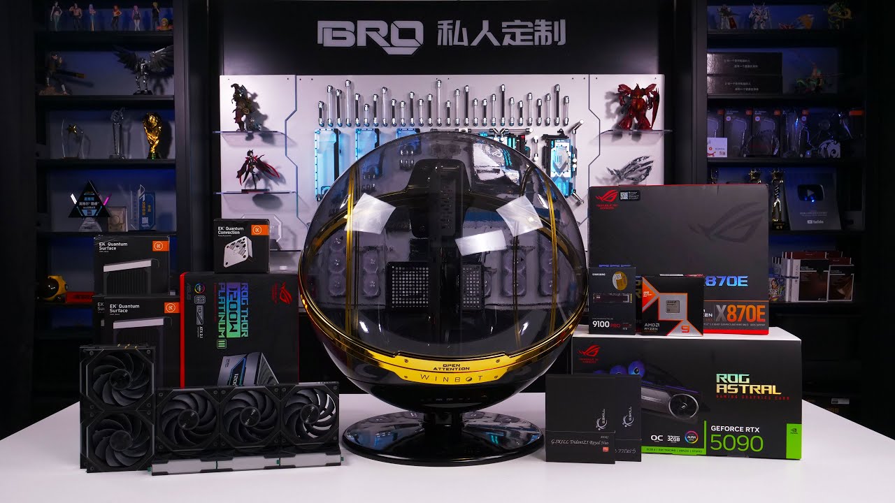 「BRO」4K Water Cooled PC Build InWin winbot gold with ROG RTX5090 LC .迎广 ...