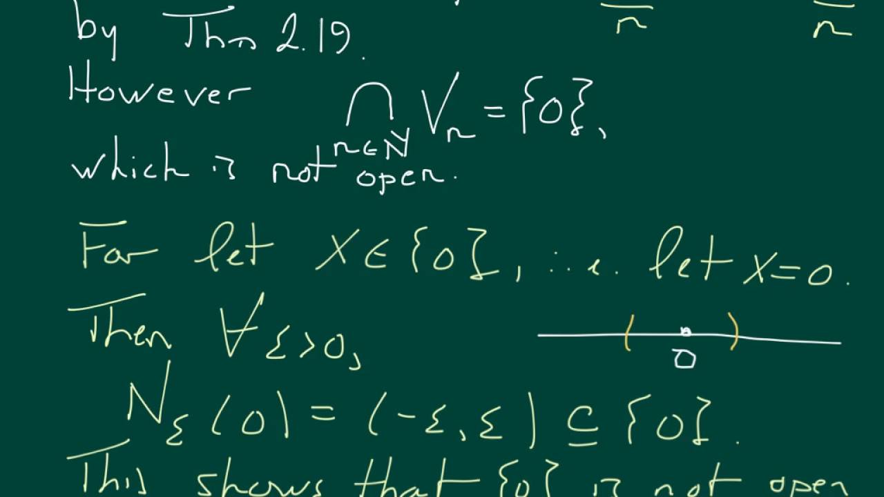 Example Intersection of open sets - YouTube