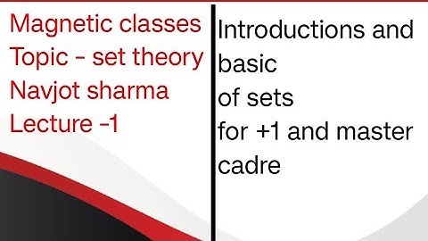 set theory for master cadre and +1|#navjot #master cadre punjab math#video lectures#magnetic clases