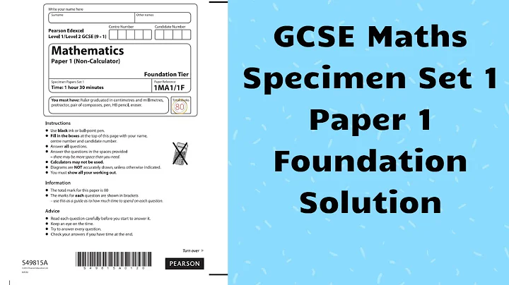 GCSE Maths Edexcel Specimen Paper 1 Foundation Walkthrough