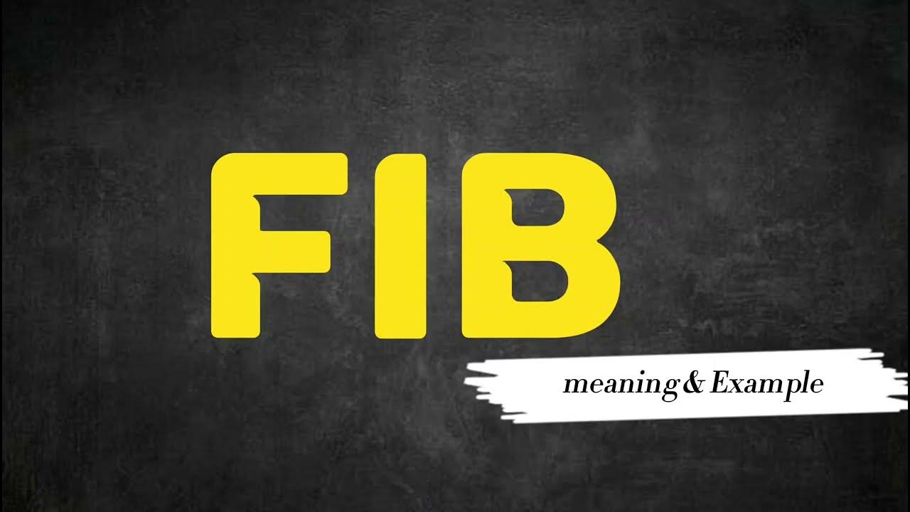 What Does FIB Means Meanings And Definitions in ENGLISH YouTube