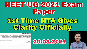 NEET-UG-2021 | 1st Time NTA provides Exam Paper Pattern Officially with Clarity | Subhojit Ghosh