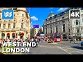 [4K] West End London UK 🇬🇧 - Piccadilly, Dover, Bond, Oxford, Coventry Street Walking Tour