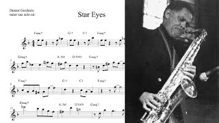 Dexter Gordon's tenor sax solo TRANSCRIPTION on 'Star Eyes' (Bb)