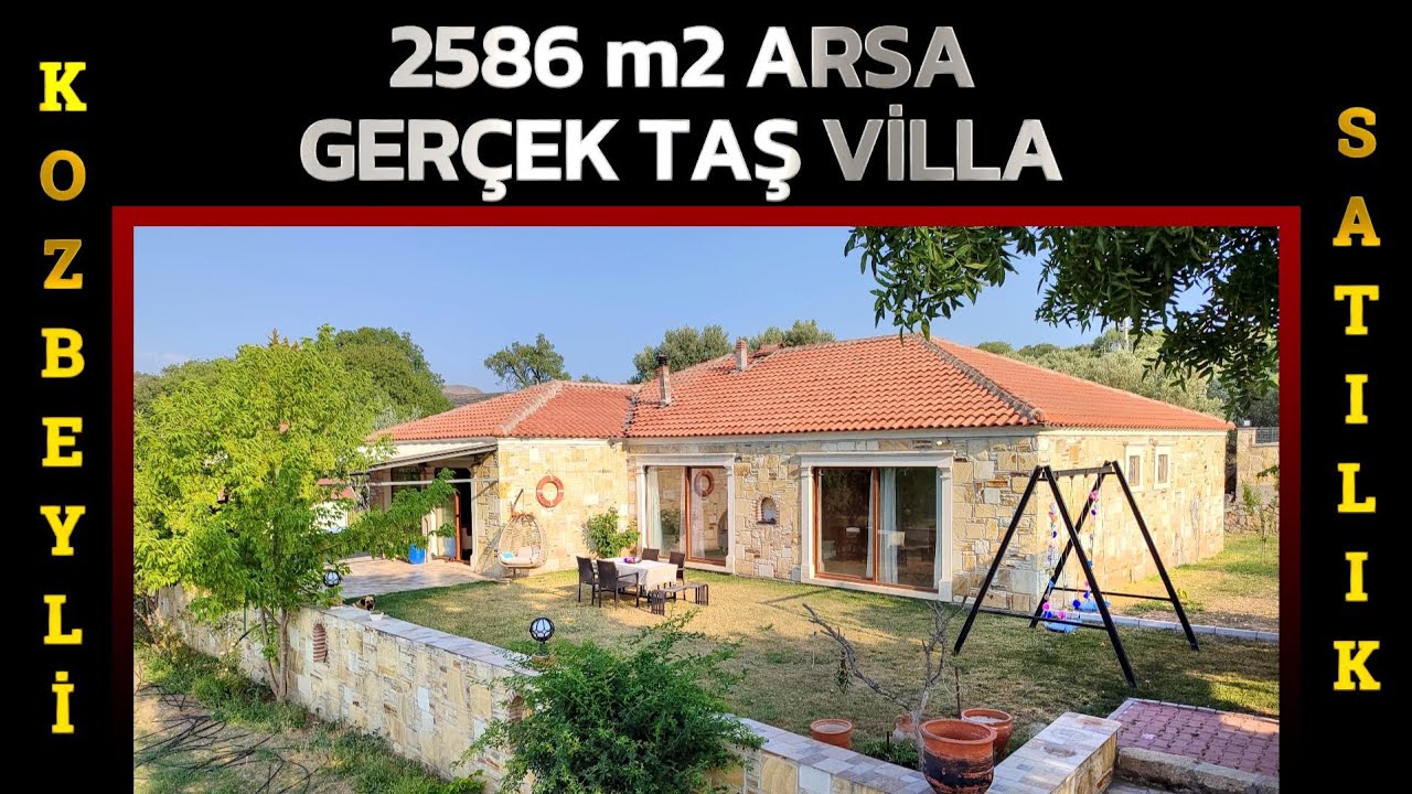 İZMİR FOÇA KOZBEYLİ SATILIK 2586 M2 ARSA İÇERİSİNDE GERÇEK TAŞ VİLLA