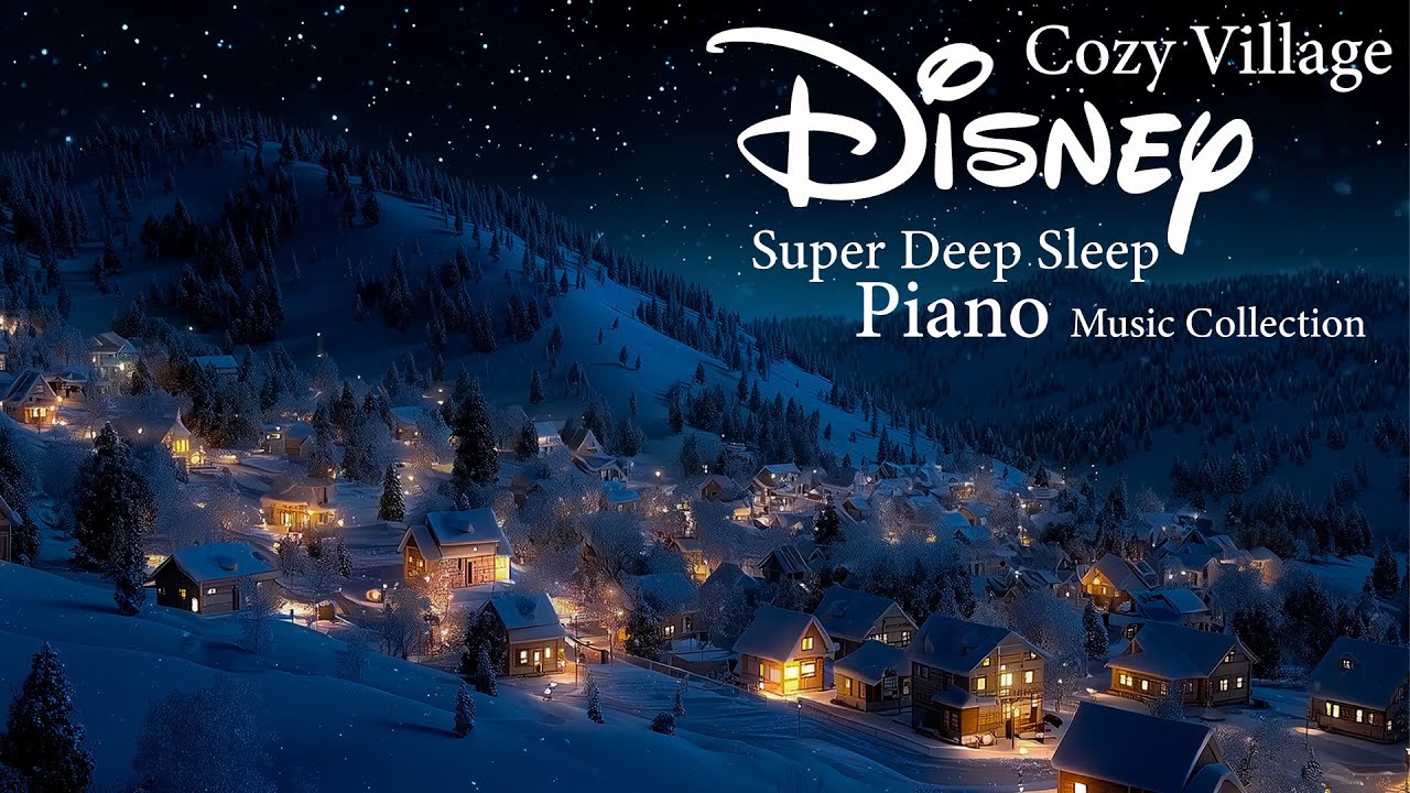 Cozy Village Disney Piano 🎄✨ | Calm Night Music for Deep Sleep