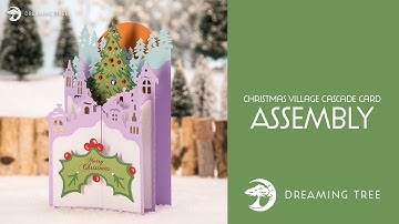 SVG File - Christmas Village Cascade Card - Assembly Tutorial (For Cricut, Silhouette, and ScanNCut)