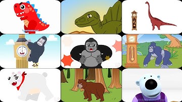 Karton Fx: Hickory Dickory Dock || 3 Dinosaur, 3 Gorilla & 3 Polar Bear || Party || Effect Tutorial