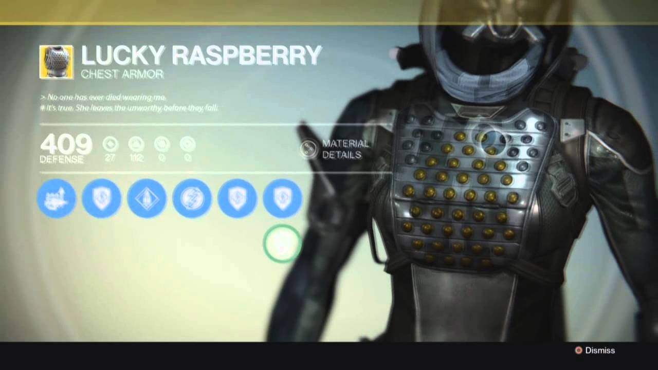Destiny - EXOTIC: Armor - Lucky Rasberry - Chest - YouTube