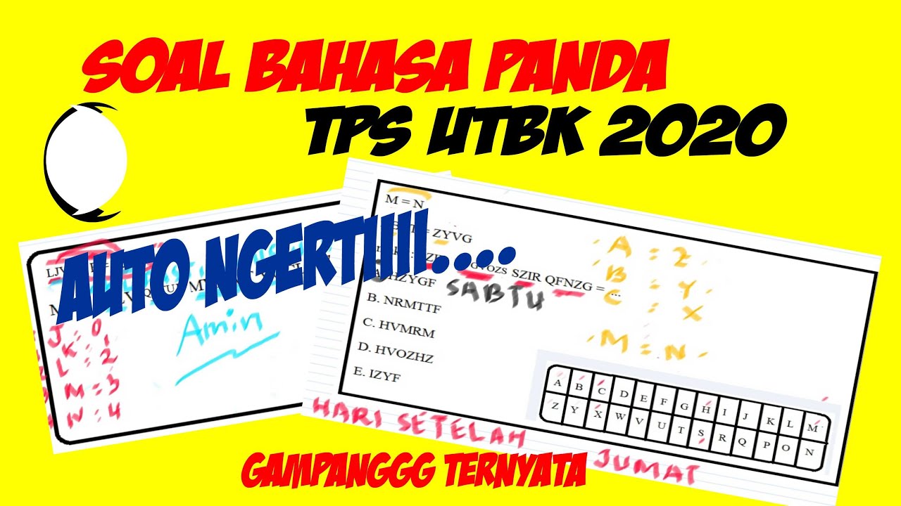TPS UTBK 2020 SOAL BAHASA PANDA II TERNYATAAA GAMPANGGGG.... - YouTube