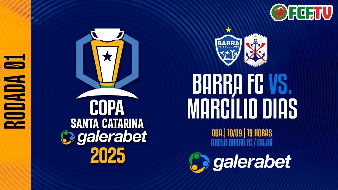 Barra FC x Marcílio Dias – Copa Santa Catarina Galerabet 2025 | 1ª ...