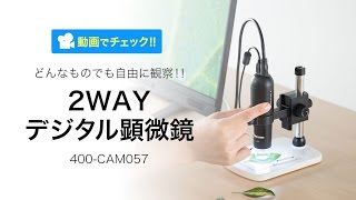 デジタル顕微鏡（最大220倍・HDMI出力・350万画素・専用スタンド付属）400-CAM057