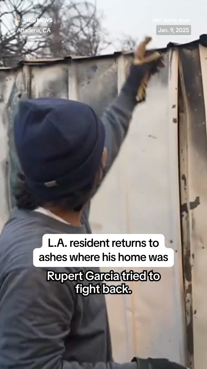 L.A. resident returns to ashes where his home was